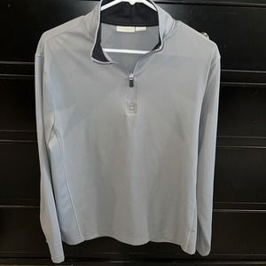 Rorie Whelan Golf Shirt Mens Sz M  Gray Long Sleeve 1/4 Zip UPF‎ 50 Dry Wicking